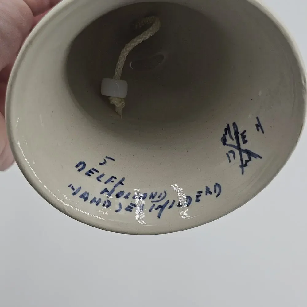 Delft Blue Holland Pottery Table Bell Floral